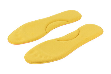 orthopedic shoe insoles isolated from background