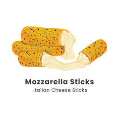 Hand drawn vector illustration of Mozzarella sticks