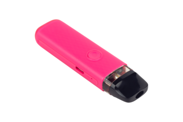 Electronic cigarette isolated from background. Modern smoking, vaping and nicotine concept.