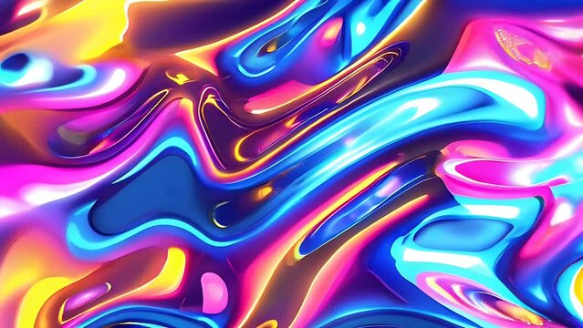 This abstract background features a dynamic interplay of blue, yellow, and pink colors swirling and blending together to create a visually striking composition