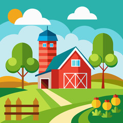 Naklejka premium illustration of farm