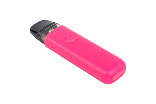 Electronic cigarette isolated from background. Modern smoking, vaping and nicotine concept.