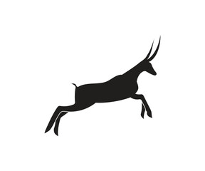 Mountain goat jumped in silhouette side view vector illustration