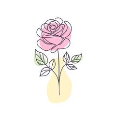 Rose. Continuous one line art vector drawing. Black lines on a white background.