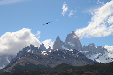 Landscape of the Argentine Patagonia with mountains, rivers, forests and lakes