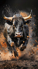 Charging bull close up - 788453047