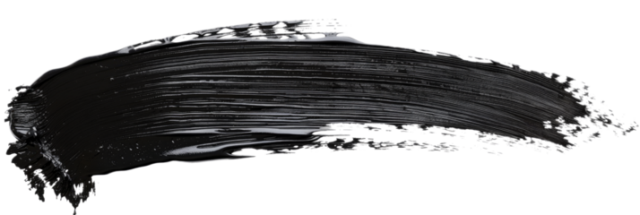 black color paint brushstroke isolated on white or transparent background