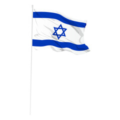 Vector illustration of Israel flag on transparent background