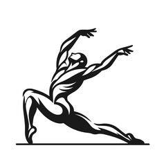 gymnastic silhouette, gymnastic silhouette clipart, gymnastic silhouette PNG, retro Gym vector illustration, Vintage Styled Gymnasts Art, Vector set Silhouette of gymnastics. Female artistic gymnastic