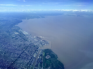 Buenos Aires, Argentina - December 21, 2022: Aerial views of Buenos Aires Argentina.