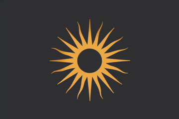 A minimalist sun icon with rays extending outward.