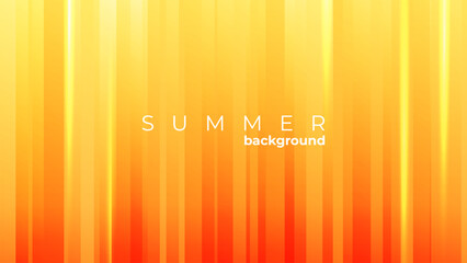 Summer season background. Vibrant orange color gradient banner with vertical dynamic lines for Summertime creative graphic design. Vector illustration.