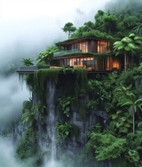 Fototapeta premium Green city of the future. City of the future. Harmony of city and nature.