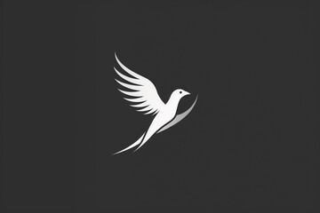 A minimalistic bird logo that conveys the beauty of freedom and elegance.