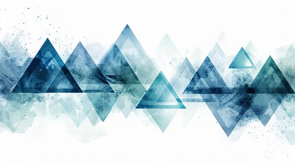 Digital art of turquoise and white geometric shapes with a subtle grunge texture.