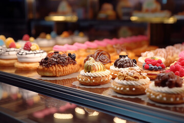 Assortment of French Pastries on Display
