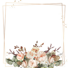 Vintage floral frame illustration transparent png