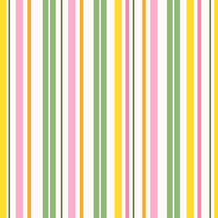 Seamless pattern of pink , yellow , green and white stripes on a white background for kitchen textiles, wrapping paper, banners, wallpapers, cover, card, fabric