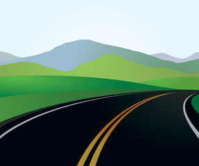 road to the mountain nature background