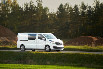 Internet Orders on the Move in a White Delivery Van