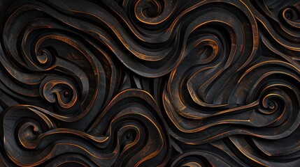Abstract carving wooden background with organic whimsical shapes, natural eco colors and textures,...