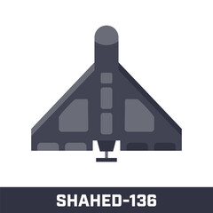 Shahed 136 - war drone. Kamikaze UAV vector illustration.