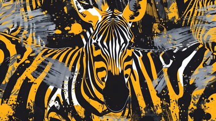 yellow zebra stripes pattern fashion background