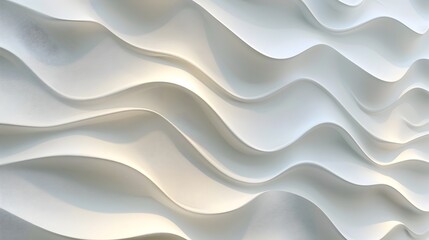 Three-Dimensional Wave of Light and Shadow: A Sophisticated Wall Art Abstraction - obrazy, fototapety, plakaty
