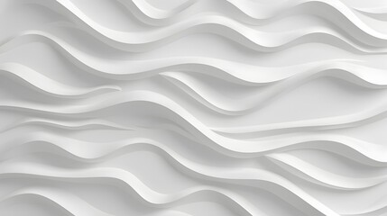 Minimalist 3D Wave Design in White: Dynamic Seamless Pattern for Modern Wall Panels