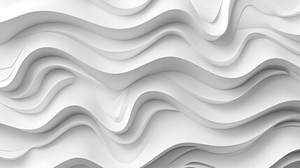 Minimalist 3D Wave Design in White: A Dynamic Pattern for Modern Wall Panels