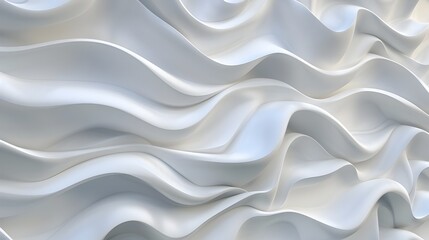 Obraz premium Serene Luxurious White 3D Waves Forming a Mesmerizing Wall Art Piece