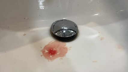 blood drain bathroom sink. health disorder