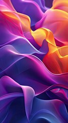 Abstract bright psychedelic and trippy fractal background with swirls and streams, vibrant color textures, phone wallpaper, AI generated