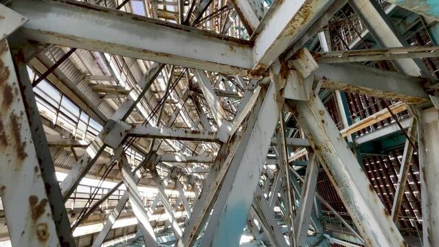 Old steel structure. Rust of metals