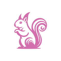Pink and White Illustration of Rabbit