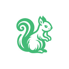 Green and White Illustration of Simple Cartoon Rabbit