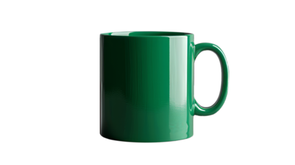 dark green mug Isolated on a transparent background. This image can be used with PNG cutouts or path cutouts. This is to ensure that it blends seamlessly into the design.