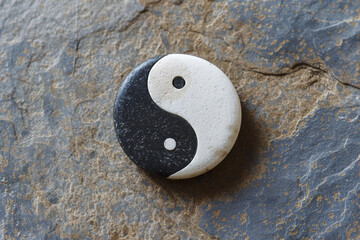 A simple, clean yin and yang symbol representing balance. - obrazy, fototapety, plakaty
