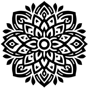 recommend clip art: Beautiful mandala silhouette