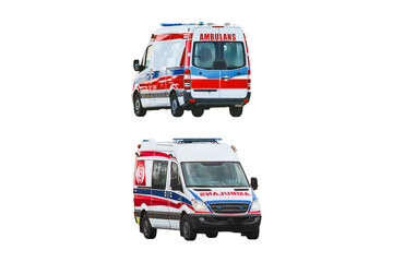 Isolated on white background Medical Assistance Healthcare Van Truck Transport - Powered by Adobe