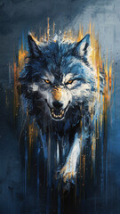painting of a wolf