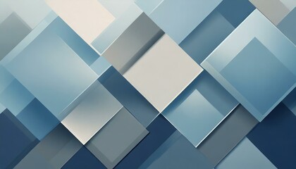 Create a minimalist and soothing abstract background using soft, muted shades of blue and grey in a series of overlapping squares and rectangles