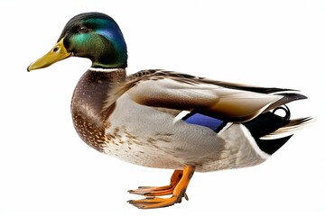 Obraz premium a duck standing on its hind legs on a white background