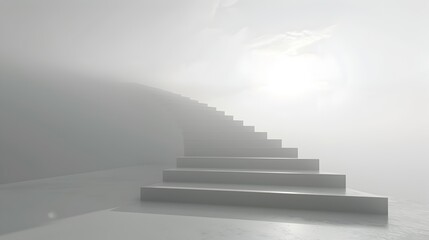 Staircase to a Grey Horizon: A Metaphorical Path towards Innovation and Discovery in Minimalist 3D Design