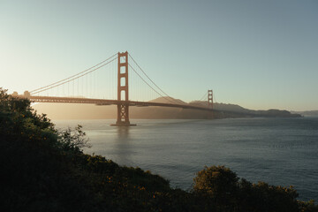 Fototapeta na wymiar Sunset at the Golden Gate Bridge in San Francisco, California, USA