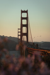 Sunset at the Golden Gate Bridge in San Francisco, California, USA