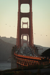 Sunset at the Golden Gate Bridge in San Francisco, California, USA