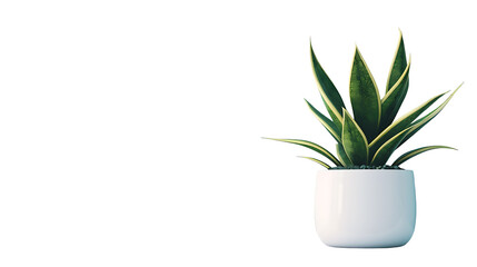 A potted plant of lush green leaves on white background - Powered by Adobe