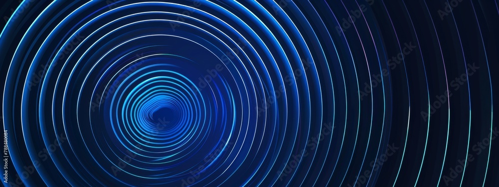 Poster abstract blue background with glowing circular lines digital technology and communication concept ge