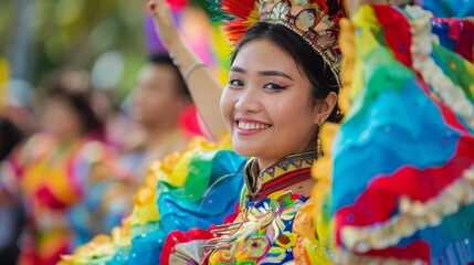 Fototapeta premium Victory ceremony with cultural performances, diverse, rich, celebratory